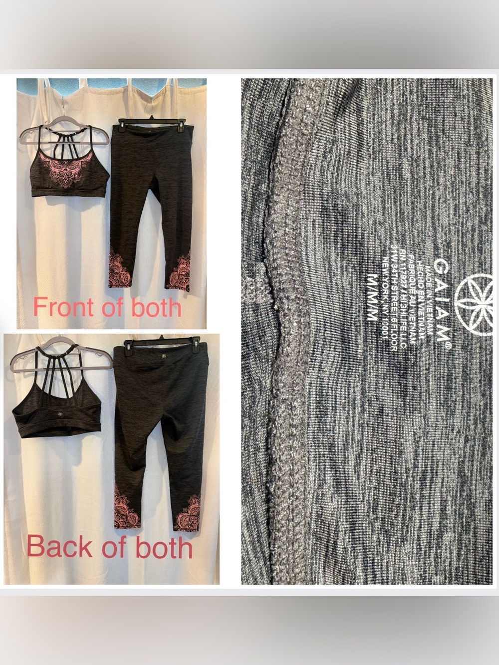 2 piece matching GAIAM yoga / workout set in good condition/ many compliments!